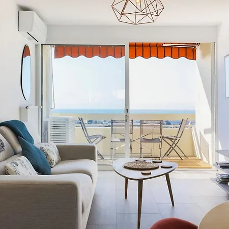 Sea View Riviera, 3 Pieces Vue Panoramique, 2 Chambres, 4p, Pk, Ac Apartmán *