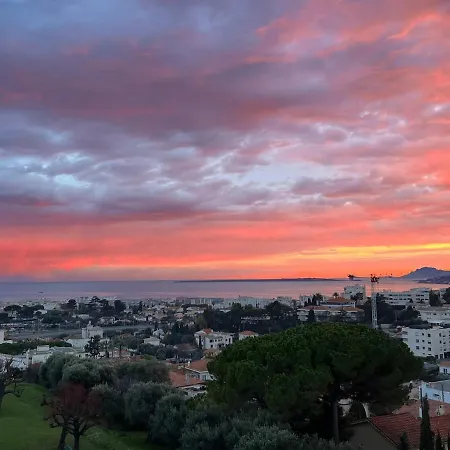 Sea View Riviera, 3 Pieces Vue Panoramique, 2 Chambres, 4p, Pk, Ac Apartmán Antibes