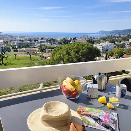 Sea View Riviera, 3 Pieces Vue Panoramique, 2 Chambres, 4p, Pk, Ac Antibes